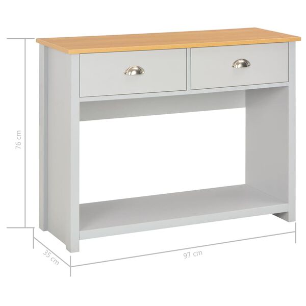 vidaXL Τραπέζι Κονσόλα Γκρι 97 x 35 x 76 εκ.