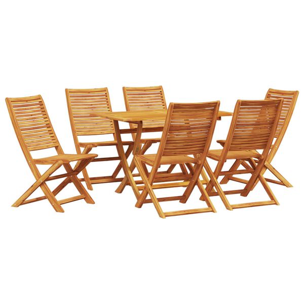 vidaXL Σέτ φαγητού για κήπο 7 pcs Καφέ Μασίφ ξύλο ακακίας