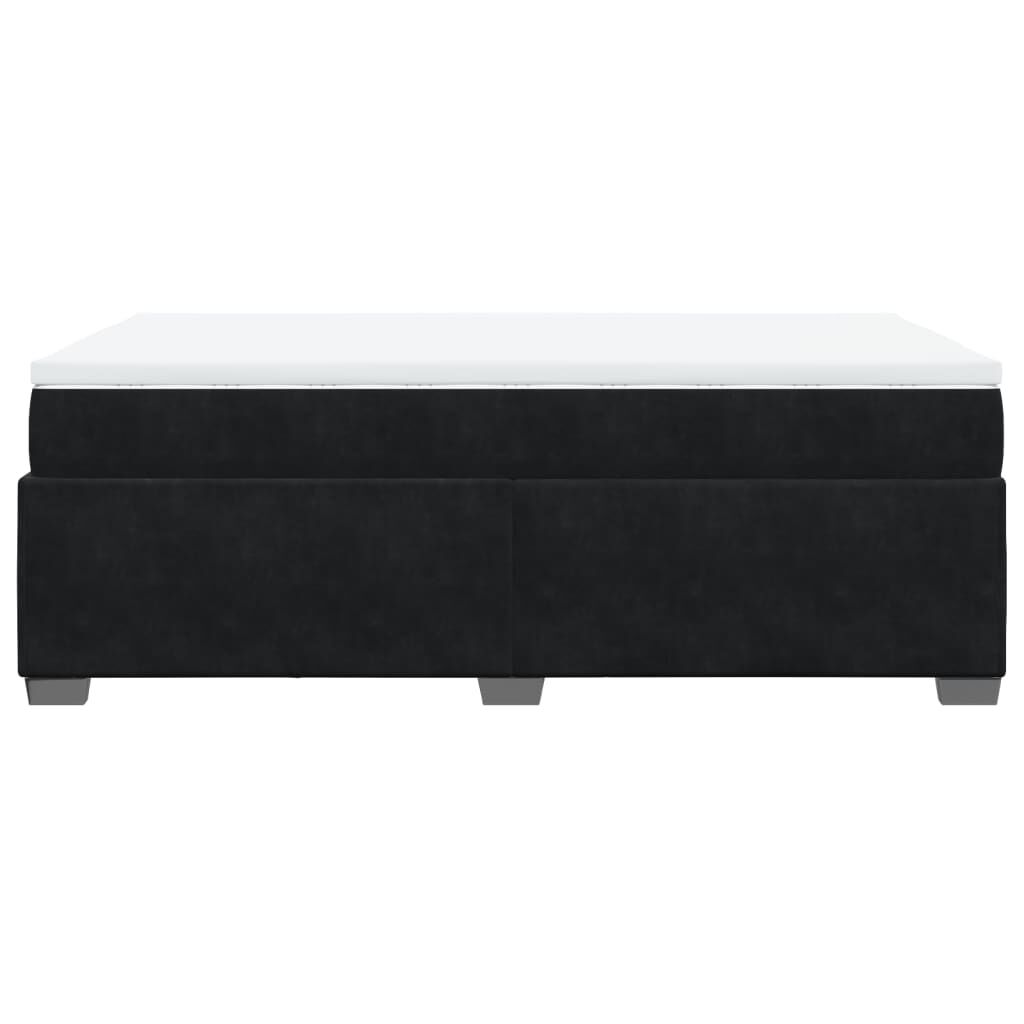 vidaXL Κρεβάτι Boxspring με Στρώμα Μαύρο 120x190 εκ. Βελούδινο