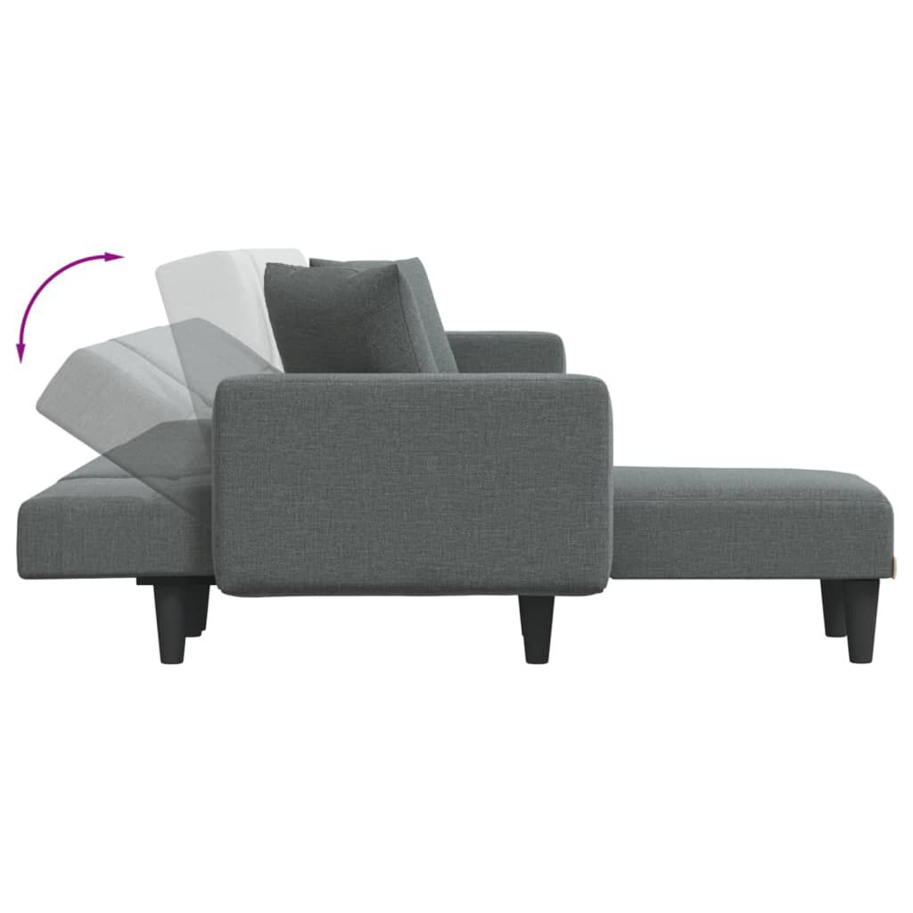 vidaXL Καναπές Κρεβάτι Γωνιακός Σκ. Γκρι 275x140x70 εκ. Υφασμάτινος