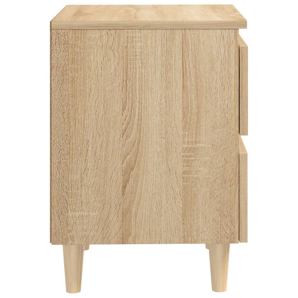 vidaXL Κομοδίνα 2 τεμ. Sonoma Δρυς 40x35x50εκ. Πόδια από Ξύλο Πεύκου