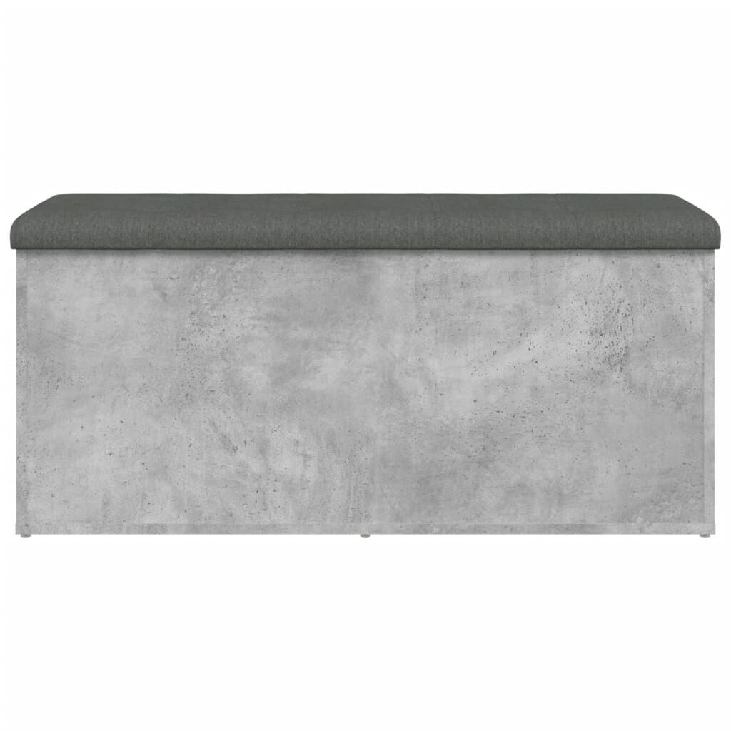vidaXL Παγκάκι Αποθήκευσης Γκρι Σκυροδεμ. 102x42x45 εκ. Επεξεργ. Ξύλο