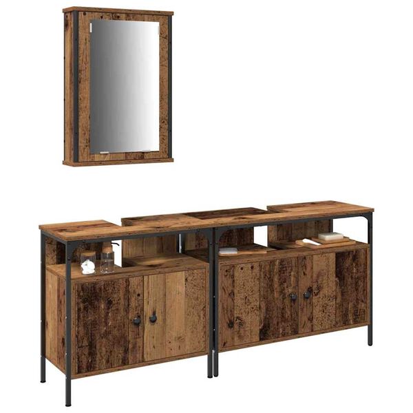 vidaXL Μονάδες Νιπτήρα Μπάνιου Καφέ 80 x 30 x 60 cm Επεξεργασμένο ξύλο