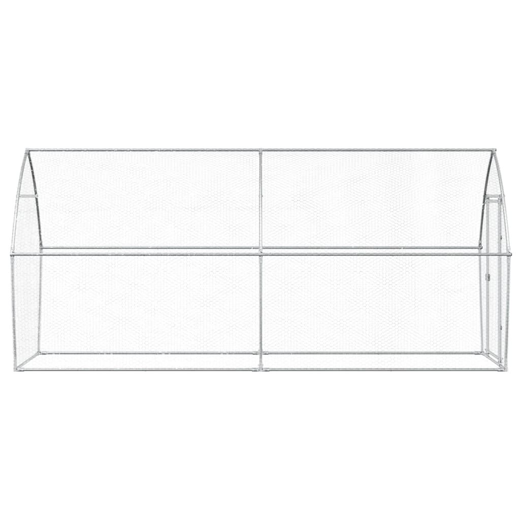vidaXL Κοτέτσι - Κλουβί Ασημί 400x105x182 εκ. από Γαλβανισμένο Χάλυβα