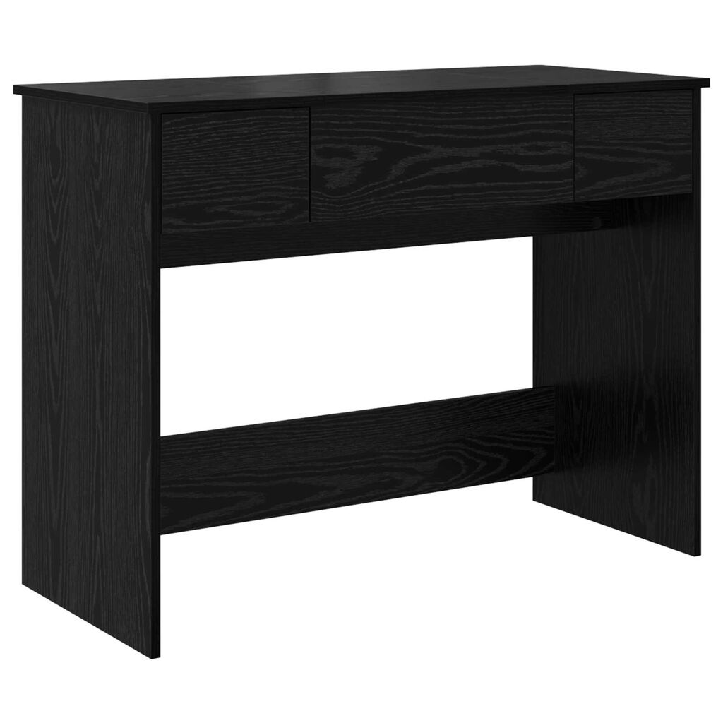 vidaXL Τουαλέτα με Καθρέφτη Μαύρη Κερασιά 100x45x76 εκ.