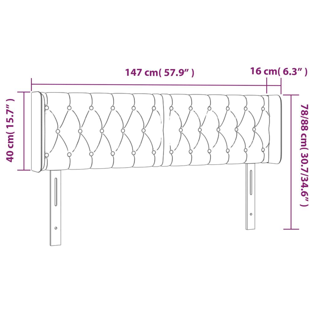 vidaXL Κεφαλάρι με Πτερύγια Taupe 147x16x78/88 εκ. Υφασμάτινο