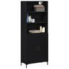 vidaXL Highboard &Mu;&alpha;ύ&rho;&eta; &Omicron;&xi;&upsilon;ά 69,5 x 34 x 180 &epsilon;&kappa;. &Epsilon;&pi;&epsilon;&xi;&epsilon;&rho;&gamma;&alpha;&sigma;&mu;έ&nu;&omicron; &xi;ύ&lambda;&omicron;