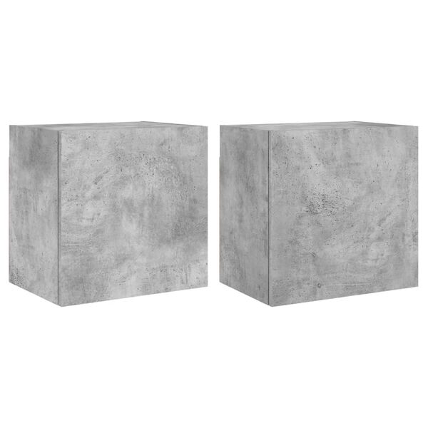 vidaXL Έπιπλα Τηλεόρασης 2 τεμ. Γκρι Σκυρ. 40,5x30x40εκ Επεξ. Ξύλο