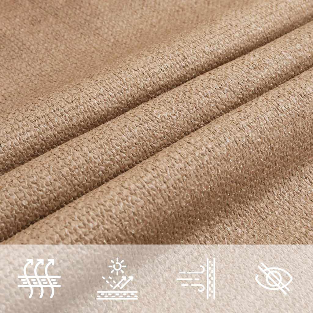 vidaXL Πανί Σκίασης Taupe 3,6 x 3,6 x 3,6 μ. από HDPE 160 γρ./μ²