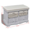 vidaXL Πάγκος με Αποθηκευτικό Χώρο Λευκός 62x33x42 εκ. Ξύλο Παυλώνιας