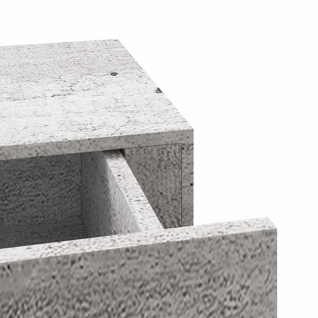 vidaXL Ράφι Επιτοίχιο με Συρτάρι Γκρι Σκυρ. 40 x 23,5 x 10 εκ. από MDF
