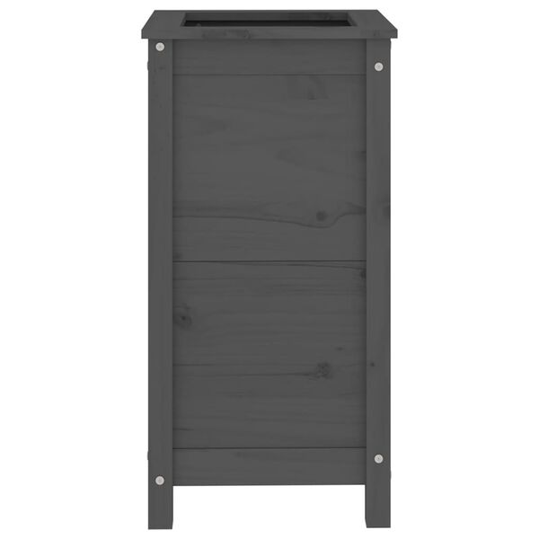 vidaXL Ζαρντινιέρα Γκρι 40 x 40 x 78 εκ. από Μασίφ Ξύλο Πεύκου