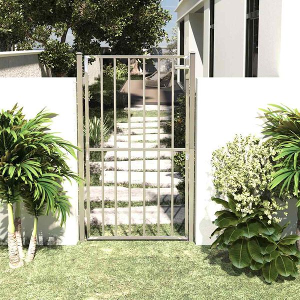 vidaXL Πόρτα Περίφραξης Κήπου 100 x 180 εκ. από Ανοξείδωτο Ατσάλι
