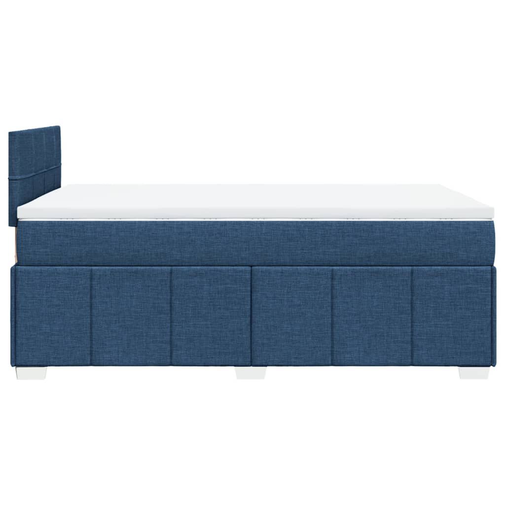 vidaXL Κρεβάτι Boxspring με Στρώμα Μπλε 120x190 εκ. Υφασμάτινο