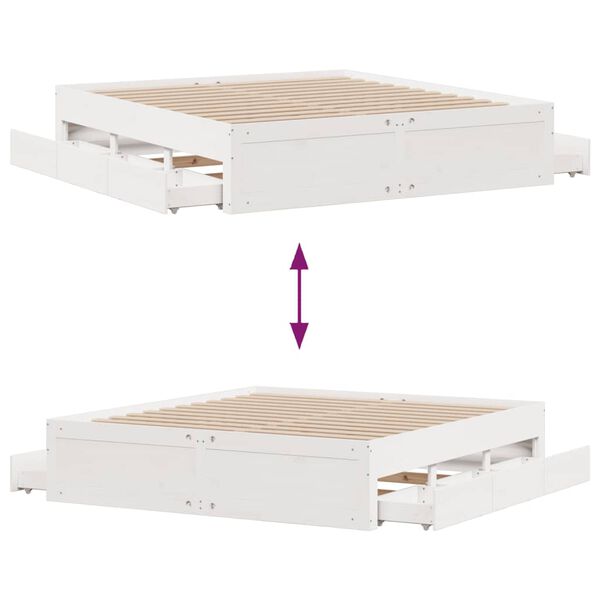 vidaXL Σκελετός Κρεβατιού Χωρίς Στρώμα 180x200 εκ Μασίφ Ξύλο Πεύκου