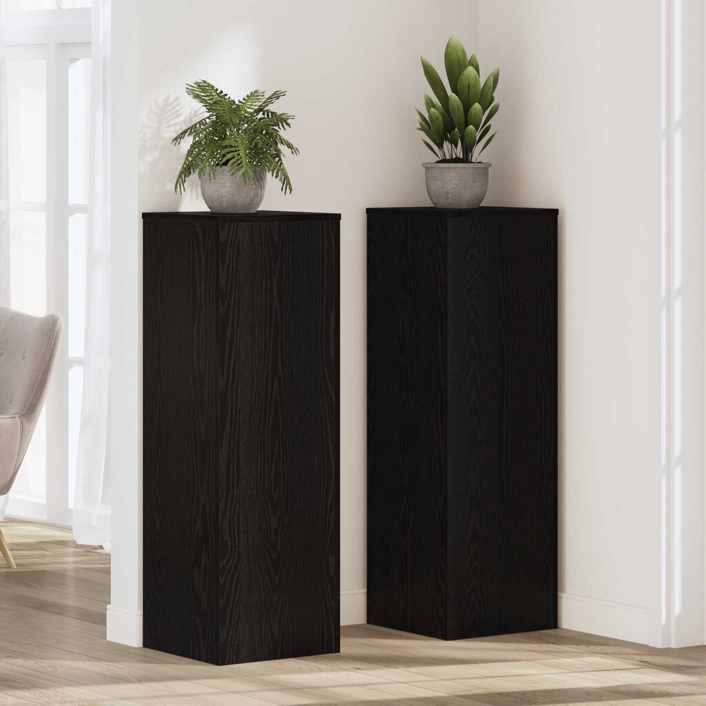 vidaXL Στήριξη Φυτών Μαύρη Βελανιδιά 33x33x100 cm από Ξύλινη MDF