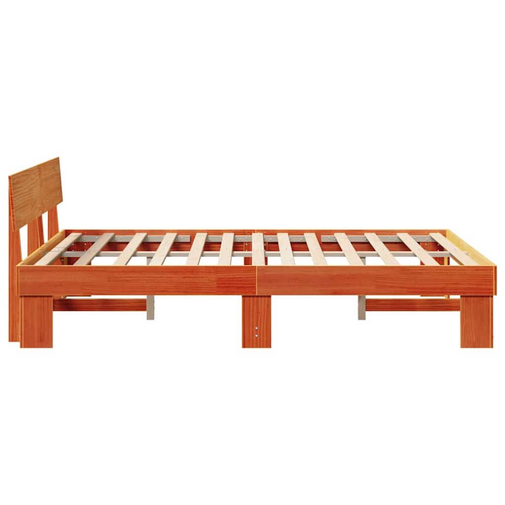 vidaXL Σκελετός Κρεβατιού Καφέ κεριού 160 x 200 cm Μασίφ ξύλο πεύκου