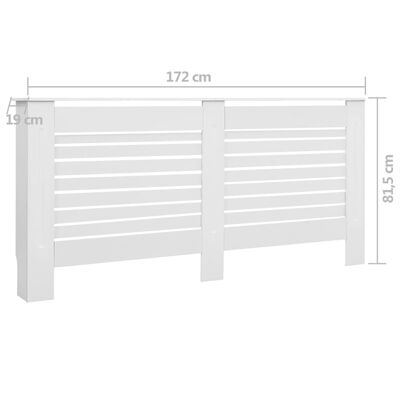 vidaXL Καλύμματα Καλοριφέρ 2 τεμ. Λευκά 172 x 19 x 81,5 εκ. από MDF