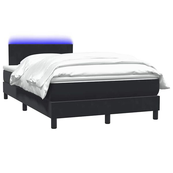 vidaXL &Kappa;&rho;&epsilon;&beta;ά&tau;&iota; Boxspring &mu;&epsilon; &Sigma;&tau;&rho;ώ&mu;&alpha; & LED &Mu;&alpha;ύ&rho;&omicron; 120x220 cm &Beta;&epsilon;&lambda;&omicron;ύ&delta;&iota;&nu;&omicron;