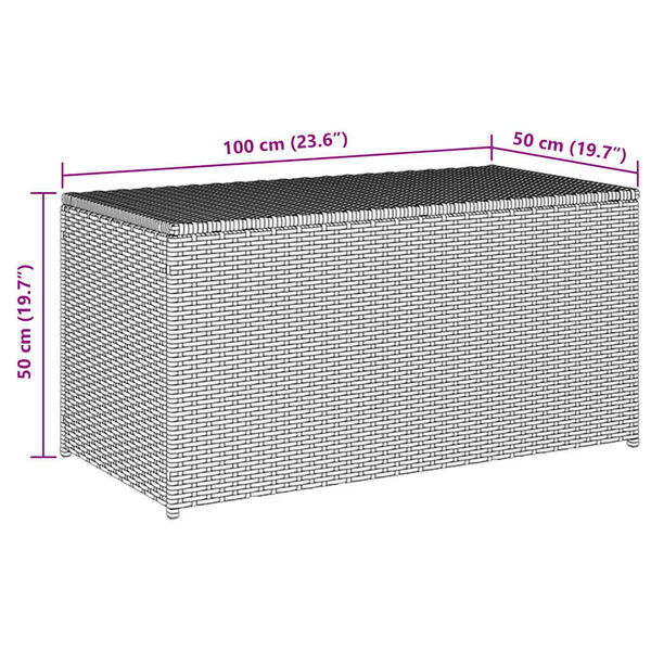vidaXL Κουτί Αποθήκευσης Κήπου Γκρι 100x50x50 εκ. από Συνθετικό Ρατάν