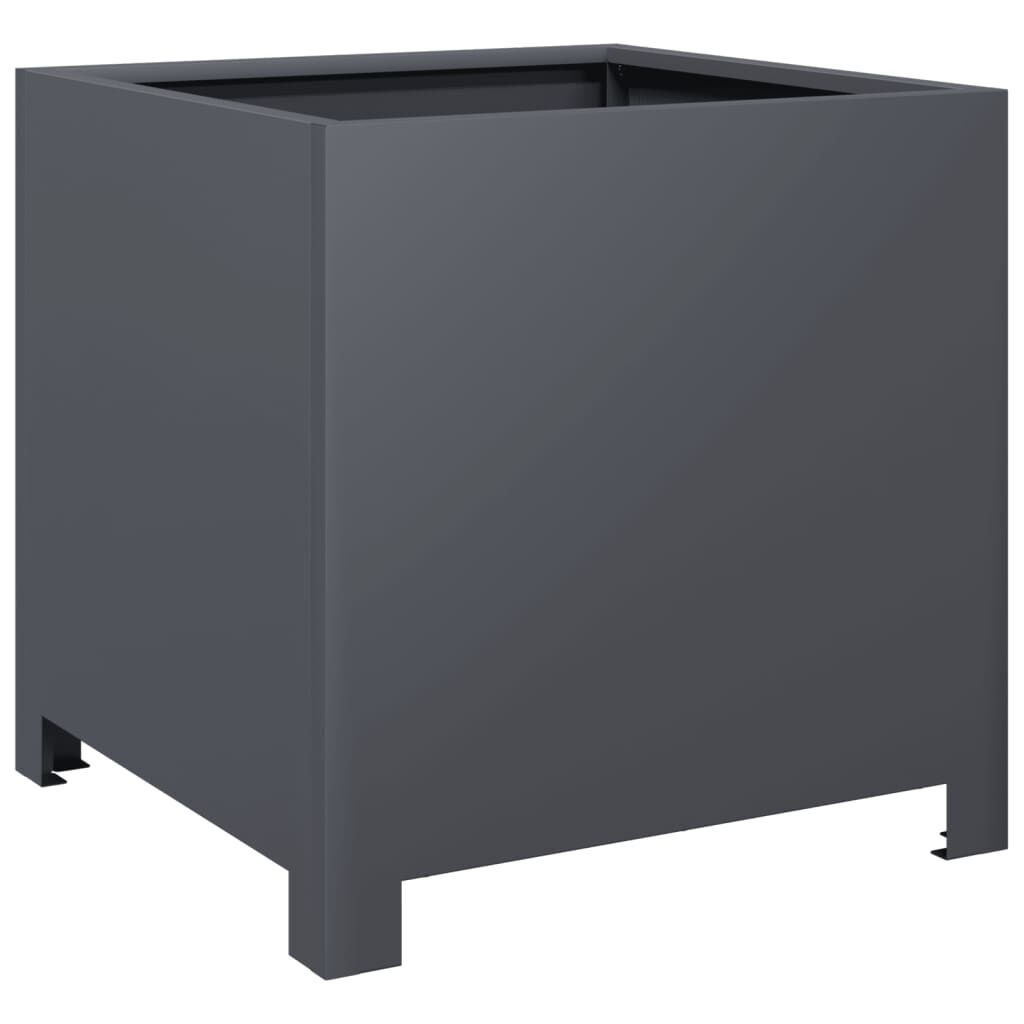 vidaXL Ζαρντινιέρα Κήπου Ανθρακί 40x40x40 εκ. από Ατσάλι