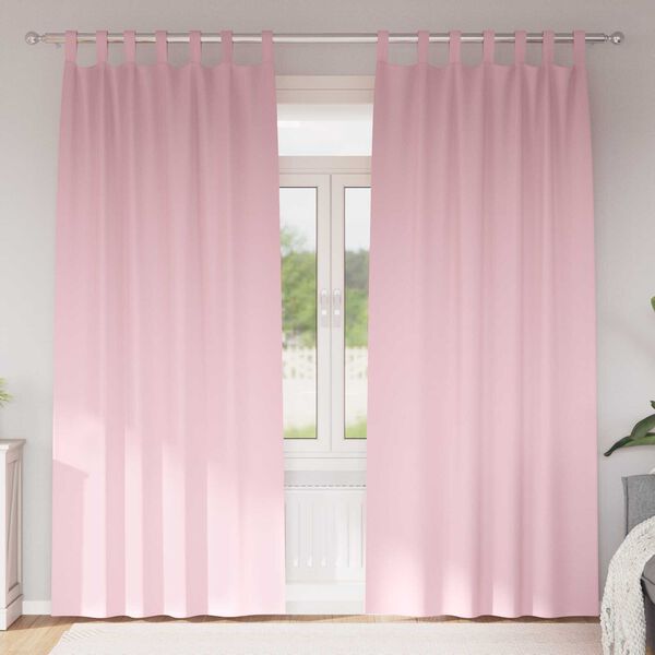 vidaXL Κουρτίνες 2 pcs Μωρουδίστικο Ροζ 260 x 140 εκ. Πολυεστέρας