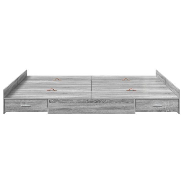 vidaXL Κρεβάτι με αποθηκευτικό χώρο Γκρι sonoma 200 x 200 cm