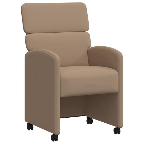 vidaXL Καρέκλες φαγητού με τροχούς 2 pcs Καπουτσίνο 58 x 65 x 98 εκ.