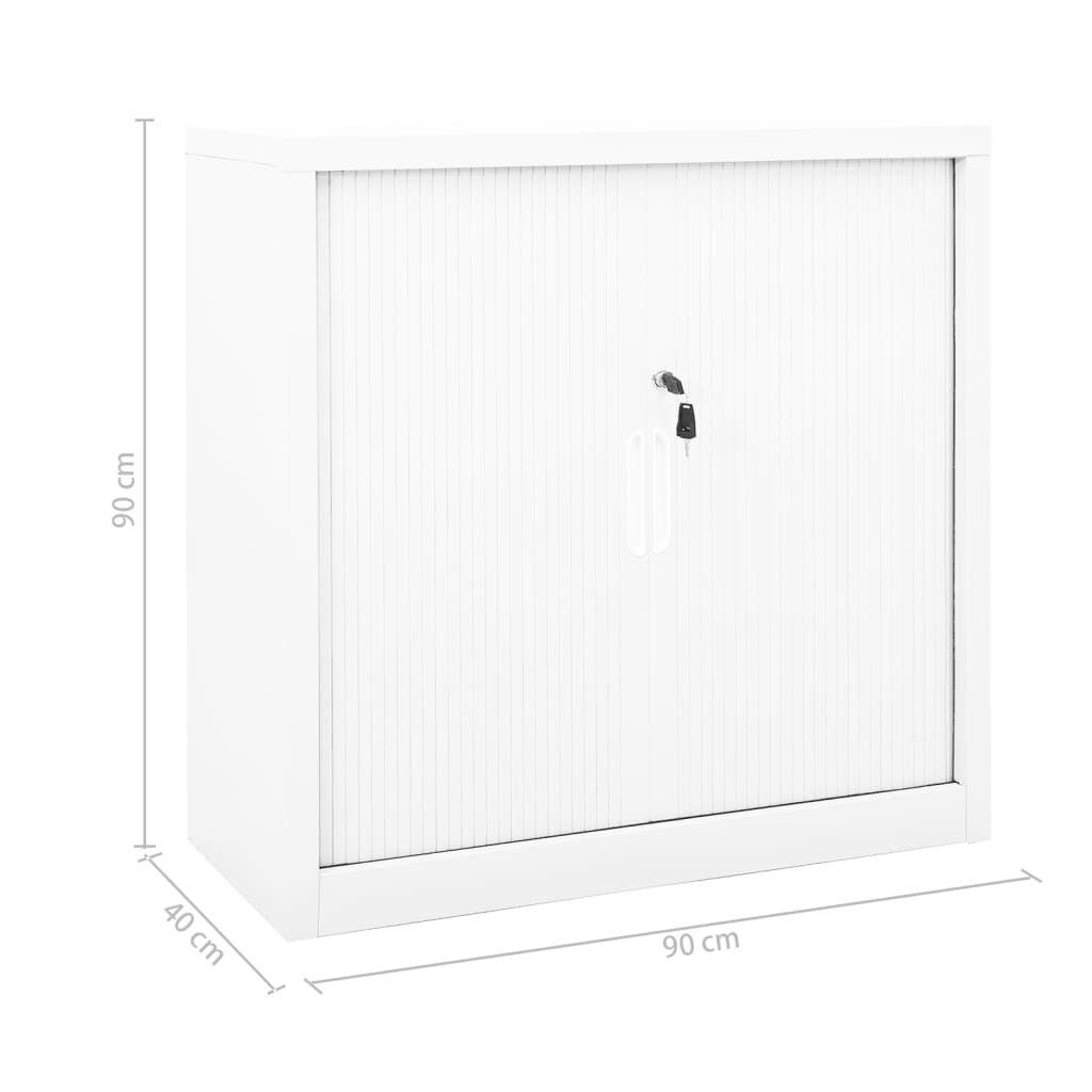 vidaXL Ντουλάπι με Συρόμενη Πόρτα Λευκό 90 x 40 x 90 εκ. Ατσάλινο