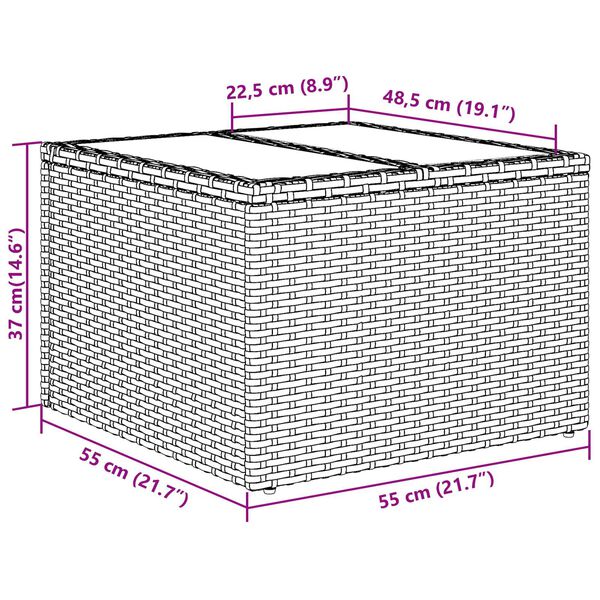vidaXL Σετ Καναπέ Κήπου 9 pcs Μπεζ 55 x 62 x 69 εκ Πολυ ράταν