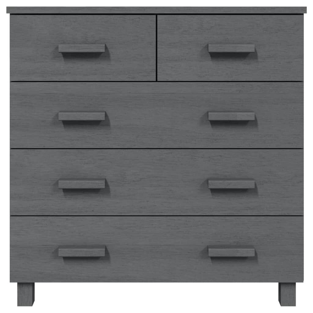vidaXL Συρταριέρα HAMAR Σκ. Γκρι 79 x 40 x 80εκ. από Μασίφ Ξύλο Πεύκου