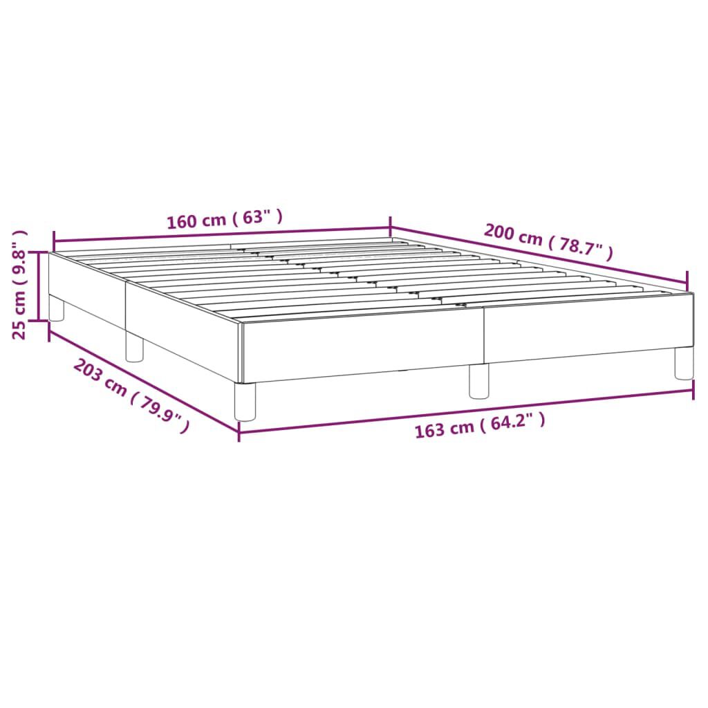 vidaXL Πλαίσιο Κρεβατιού Γκρι 160x200 εκ. από Συνθετικό Δέρμα