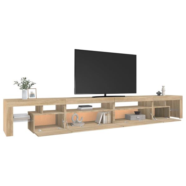 vidaXL Έπιπλο Τηλεόρασης με LED Sonoma Δρυς 290x36,5x40 εκ.