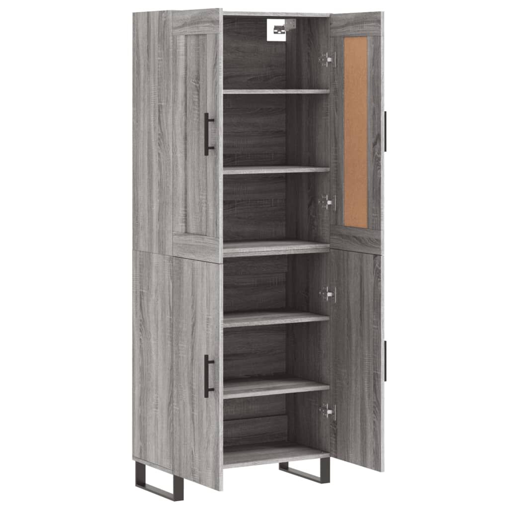 vidaXL Ντουλάπι Γκρι Sonoma 69,5 x 34 x 180 εκ. Επεξεργασμένο Ξύλο