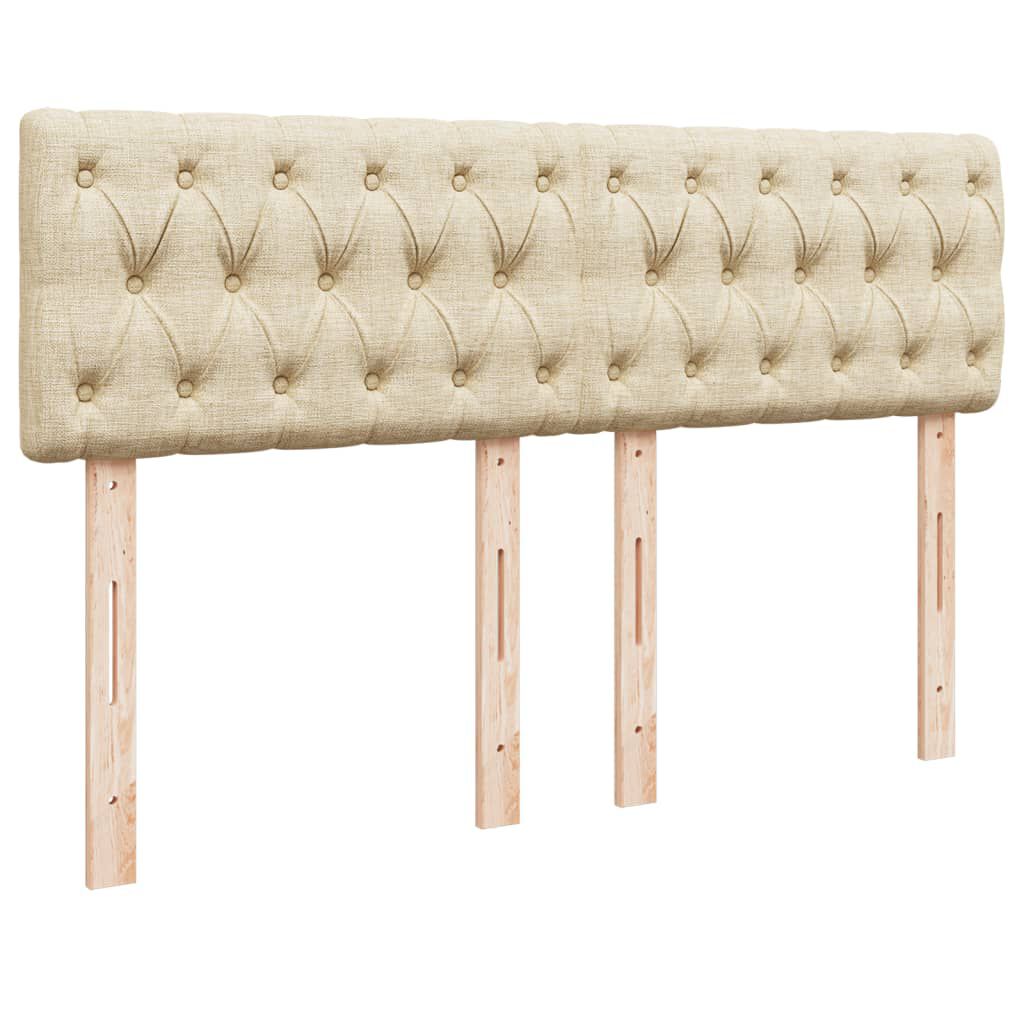 vidaXL Κρεβάτι Boxspring με Στρώμα Κρεμ 140x190 εκ. Υφασμάτινο
