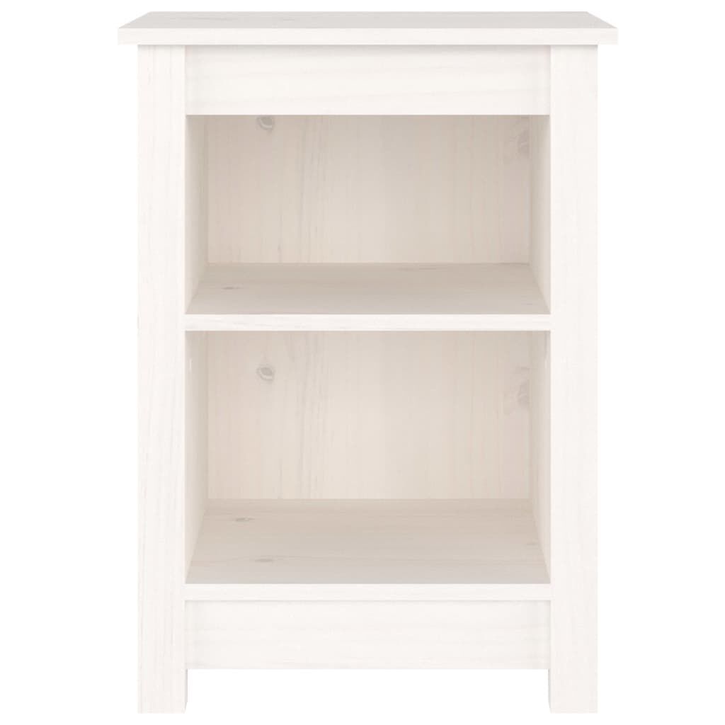 vidaXL Κομοδίνα 2 τεμ. Λευκά 40x35x55 εκ. από Μασίφ Ξύλο Πεύκου
