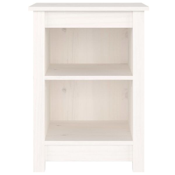 vidaXL Κομοδίνα 2 τεμ. Λευκά 40x35x55 εκ. από Μασίφ Ξύλο Πεύκου