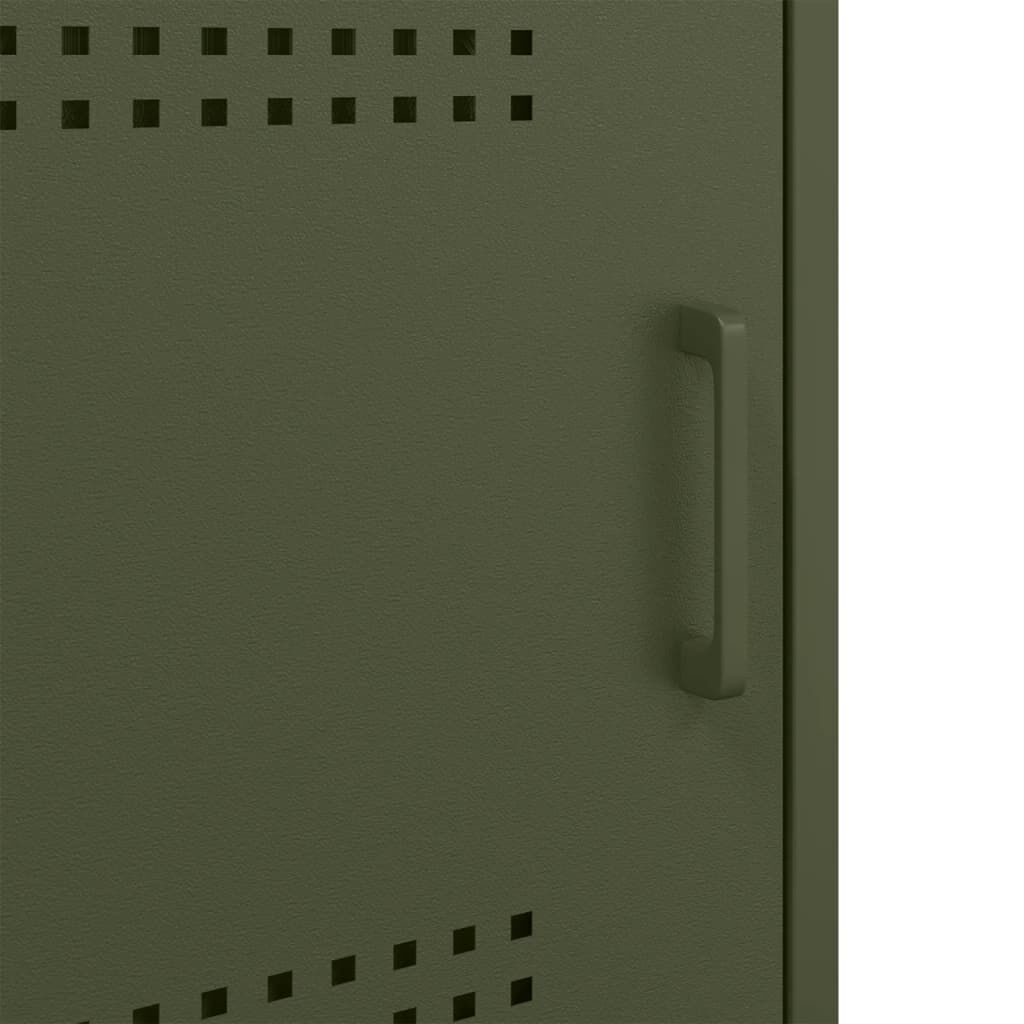 vidaXL Κομοδίνα 2 τεμ. Πράσινο Λαδί 36x39x68 εκ. από Χάλυβα