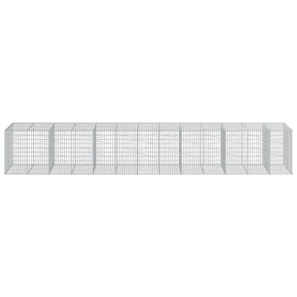 vidaXL Συρματοκιβώτιο με Κάλυμμα 650x100x100εκ από Γαλβανισμένο Χάλυβα