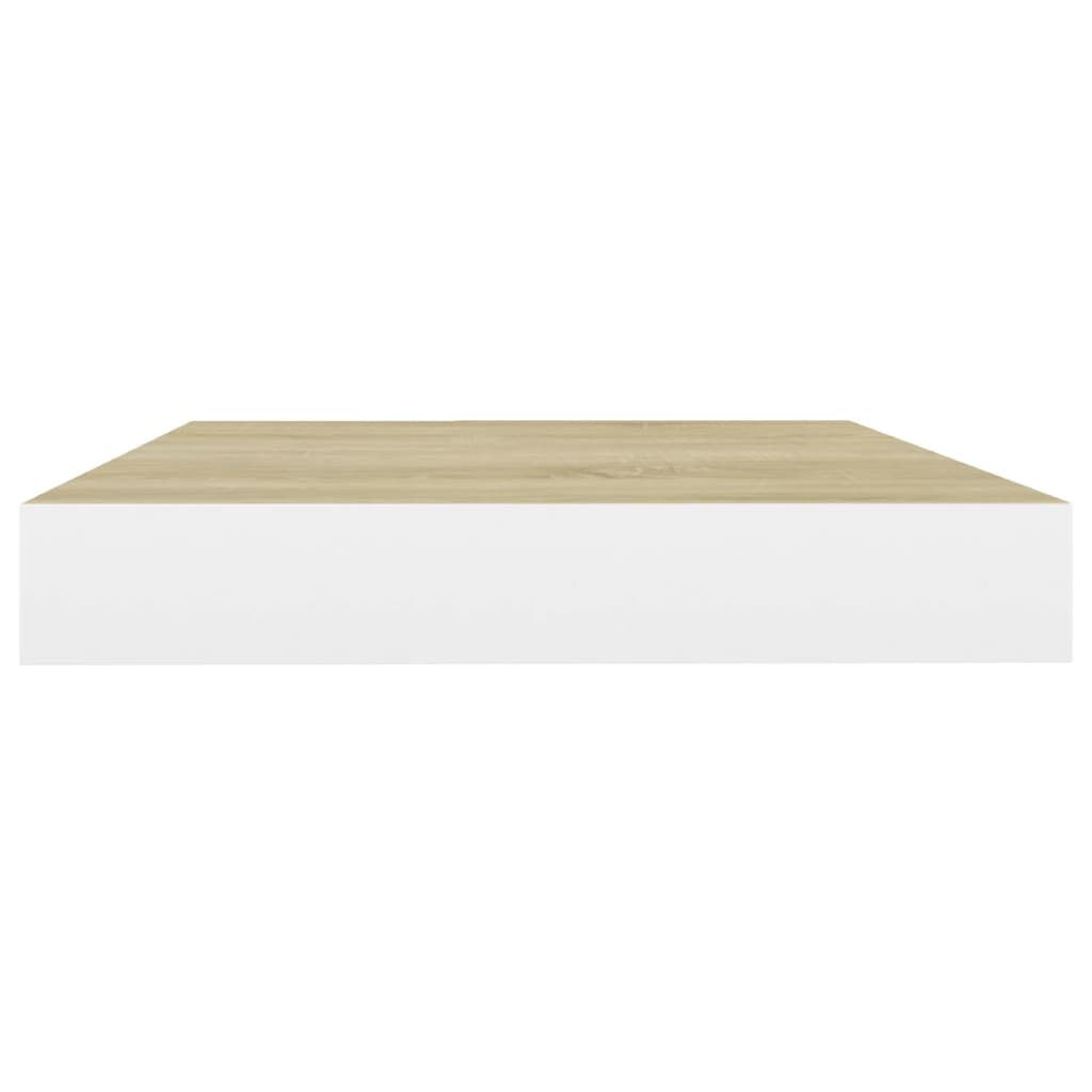 vidaXL Ράφια Τοίχου 2 τεμ. Δρυς/Άσπρο 50x23x3,8 εκ. MDF
