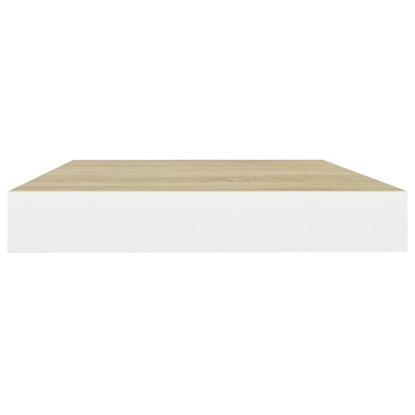 vidaXL Ράφια Τοίχου 2 τεμ. Δρυς/Άσπρο 50x23x3,8 εκ. MDF