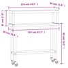 vidaXL Πάγκος Εργασίας Κουζίνας με Ράφι 110x30x120 εκ. Ανοξείδ. Ατσάλι