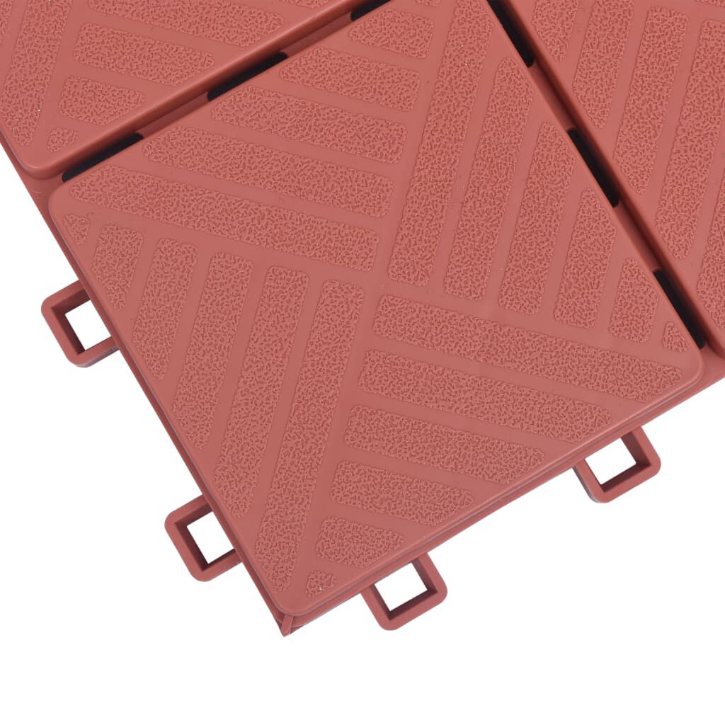 vidaXL Πλακάκια Deck 10 τεμ. Κόκκινα 30,5 x 30,5 εκ. Πλαστικά