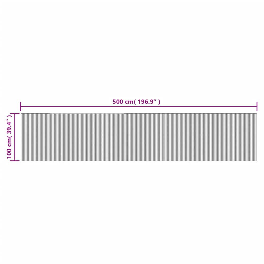 vidaXL Χαλί Ορθογώνιο Μαύρο 100 x 500 εκ. Μπαμπού