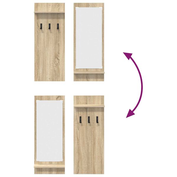 vidaXL Τοίχου Κρεμάστρα Sonoma Oak 70 x 10 x 90 εκ. Επεξεργασμένο ξύλο