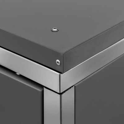 vidaXL Πλαίσιο για Κάδο Απορριμμάτων με Ρόδες 69x77,5x115εκ Αν. Ατσάλι