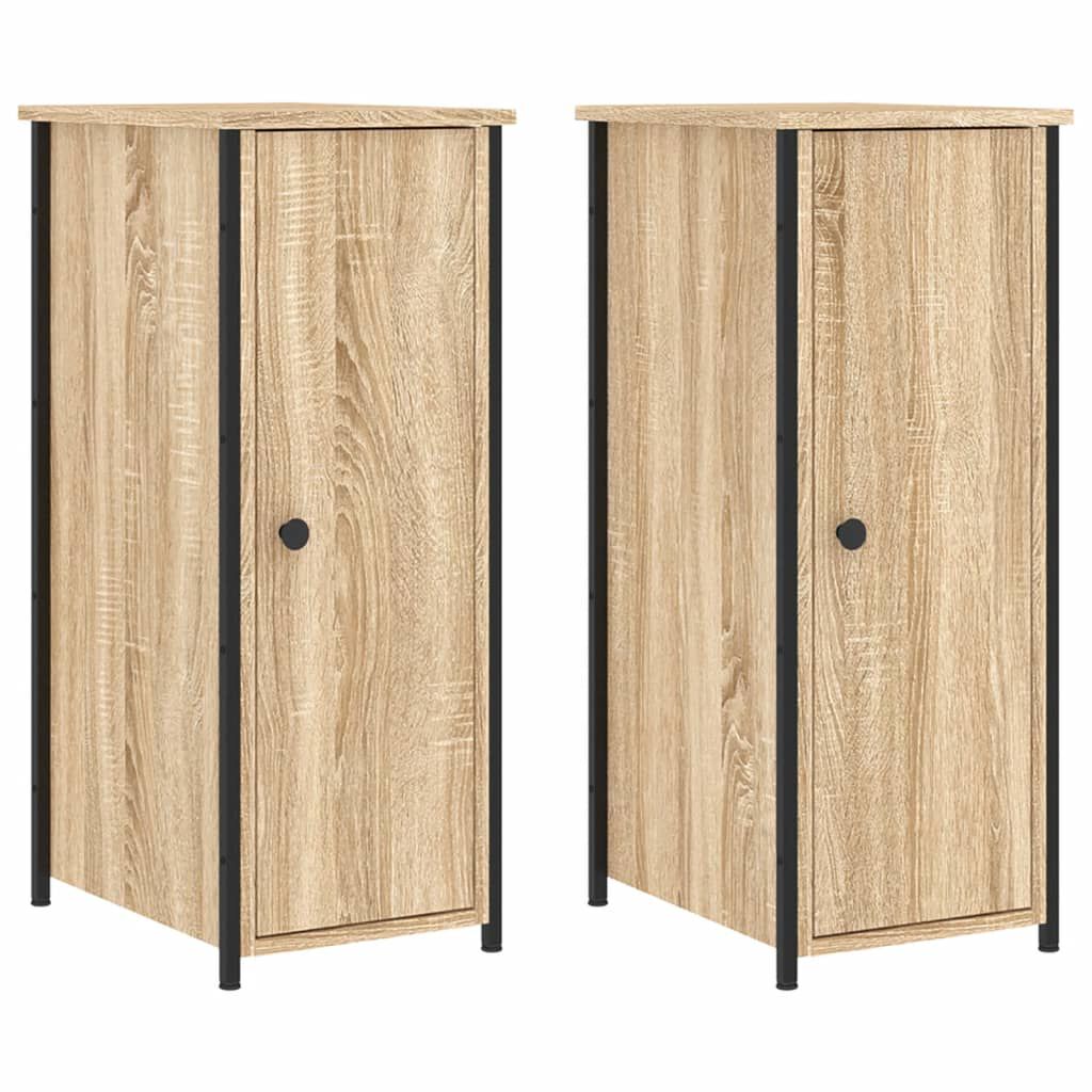 vidaXL Κομοδίνα 2 τεμ. Sonoma Δρυς 32x42x80 εκ. από Επεξεργασμένο Ξύλο