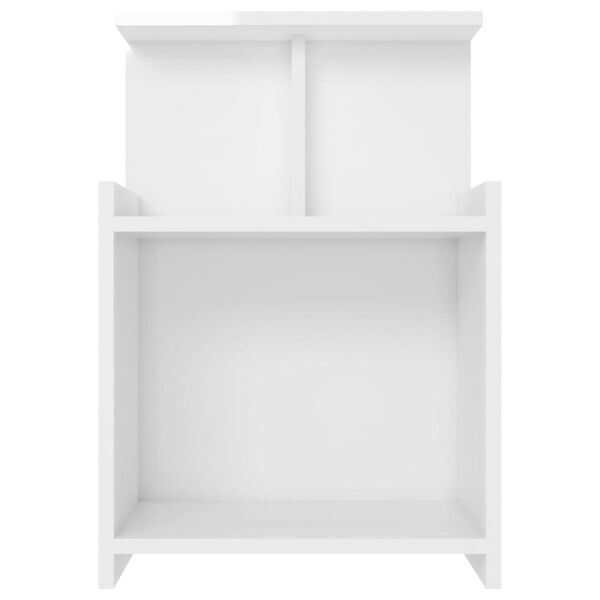 vidaXL Κομοδίνα 2 τεμ. Γυαλιστερό Λευκό 40x35x60 εκ. από Επεξ. Ξύλο