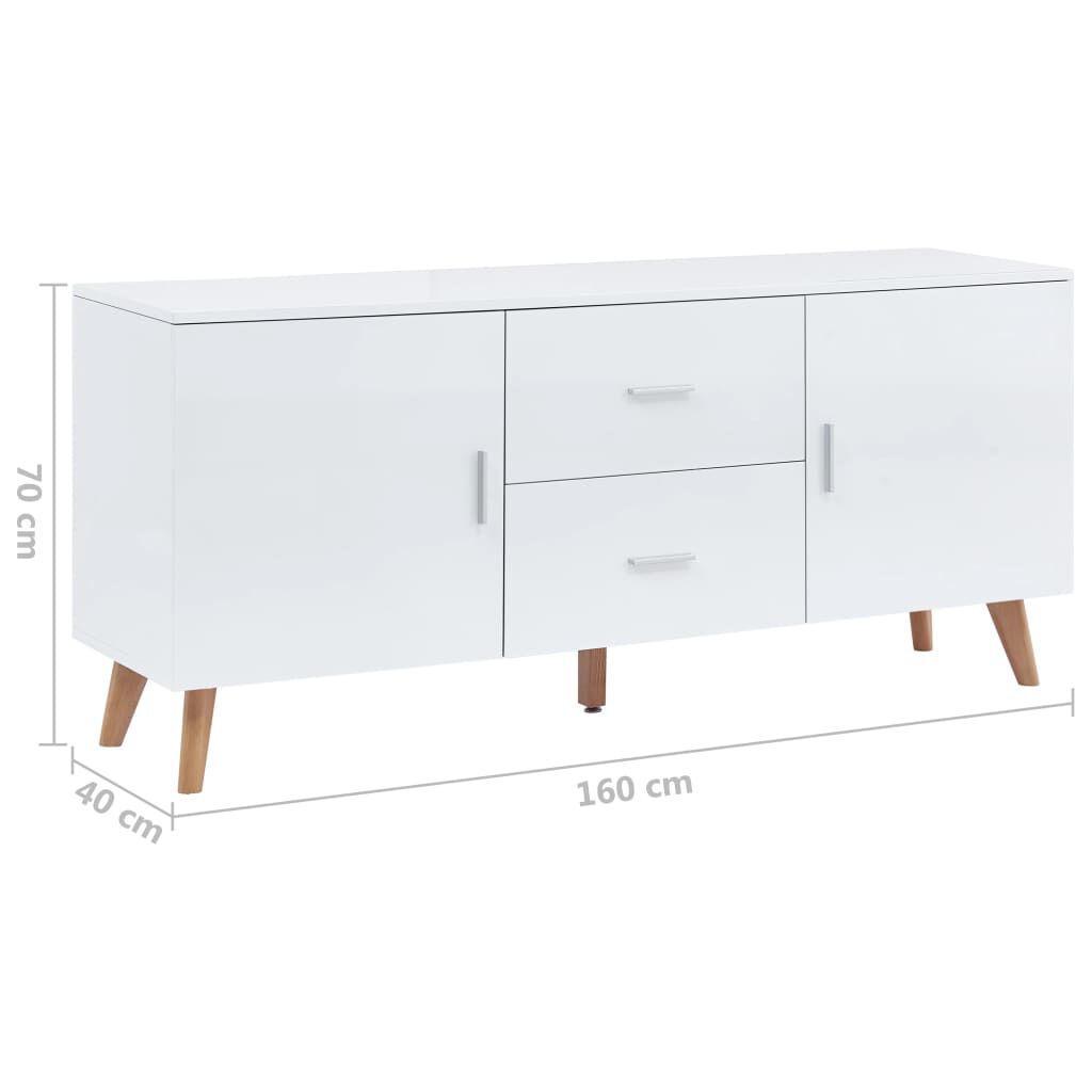vidaXL Μπουφές Λευκός 160 x 40 x 70 εκ. από MDF