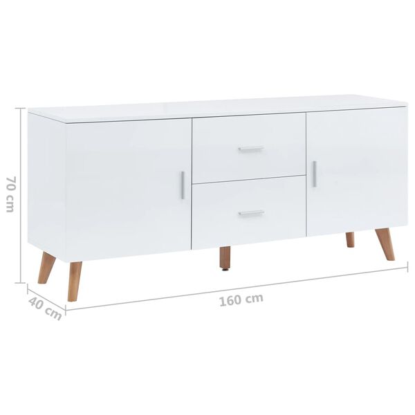 vidaXL Μπουφές Λευκός 160 x 40 x 70 εκ. από MDF